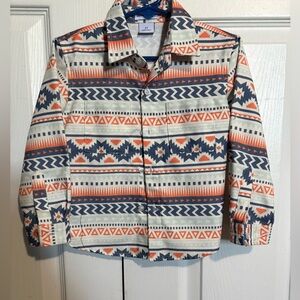 Patterned Kids Shirt - Orange and Blue